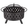 Pure Garden 32-Inch Wood Burning Fire Pit, Black 50-105